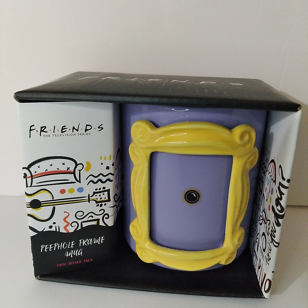 Friends TV Series Purple Peephole Photo Frame 20oz. Mug Authentic Warner Bros.